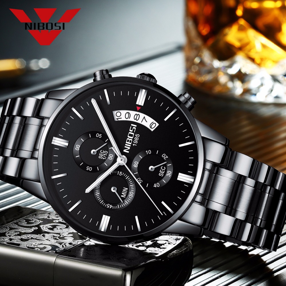 NIBOSI Stainless Steel Black Q - Luxury Watch Top 10 recension och pris