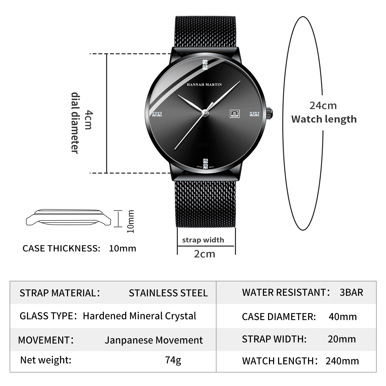 HANNAH MARTIN Men Watch Stainl - Luxury Watch Top 10 recension och pris