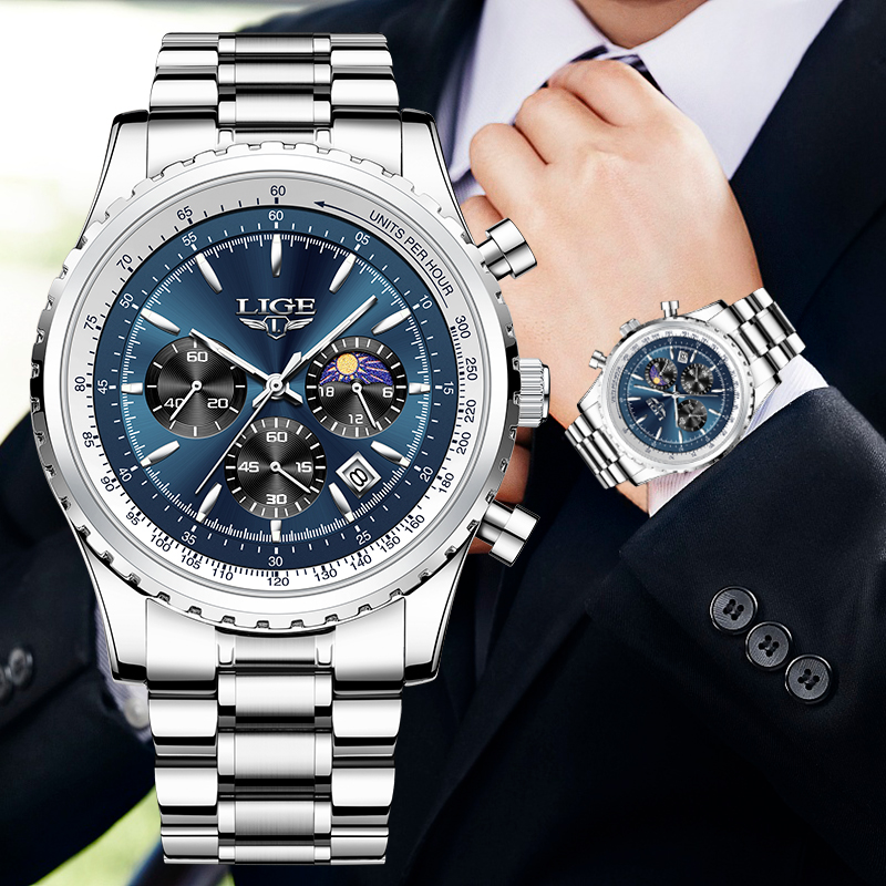 LIGE Brand Luxury Quartz Man W - Luxury Watch Investment recension och pris