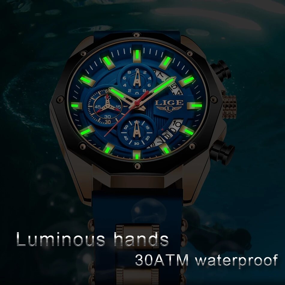LIGE Fashion Men Watches Top B - Luxury Watch Investment recension och pris