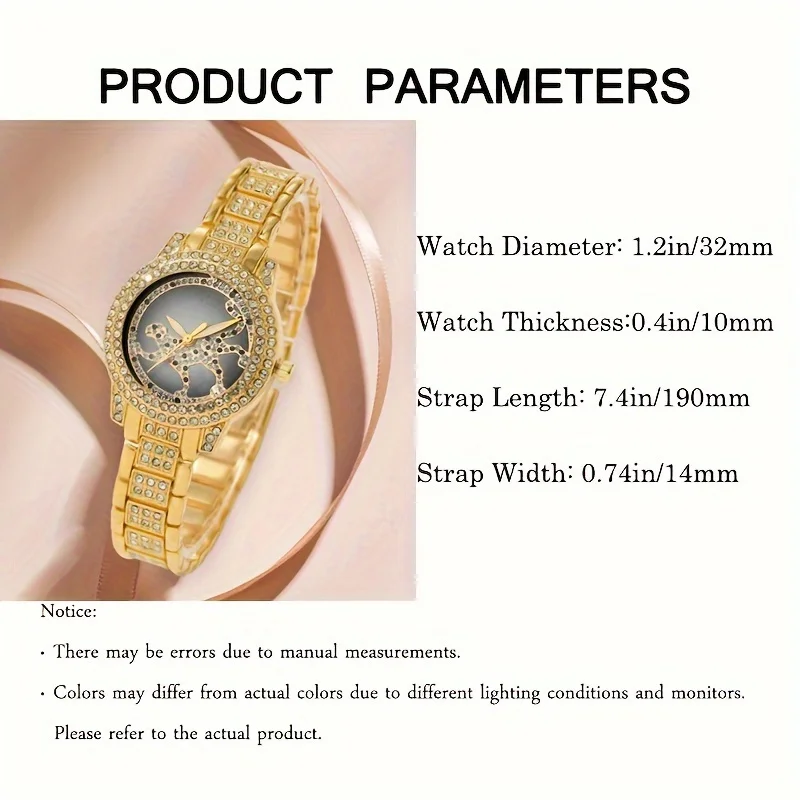 5pcs/set Women's Watch Cheetah - Luxury Watch Gift For Her recension och pris