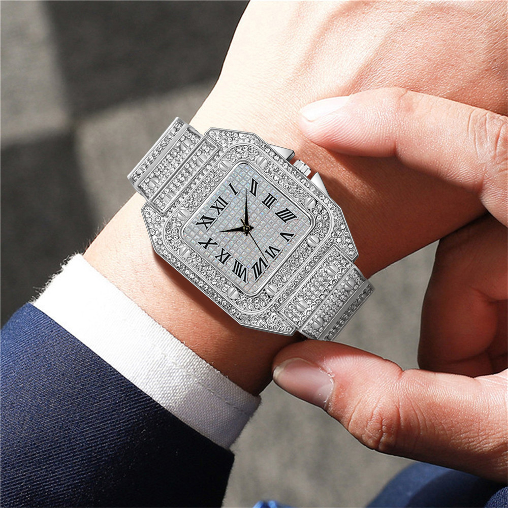 4PCS Fashion Iced Out Square M - Luxury Watch Iceberg recension och pris