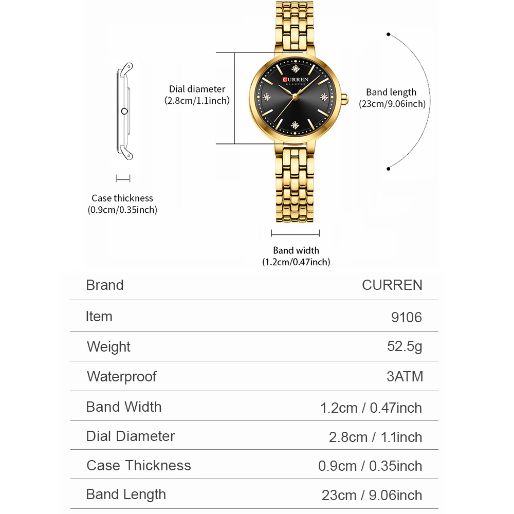 CURREN Ladies Minimalist Thin  - Luxury Watch Gift For Her recension och pris