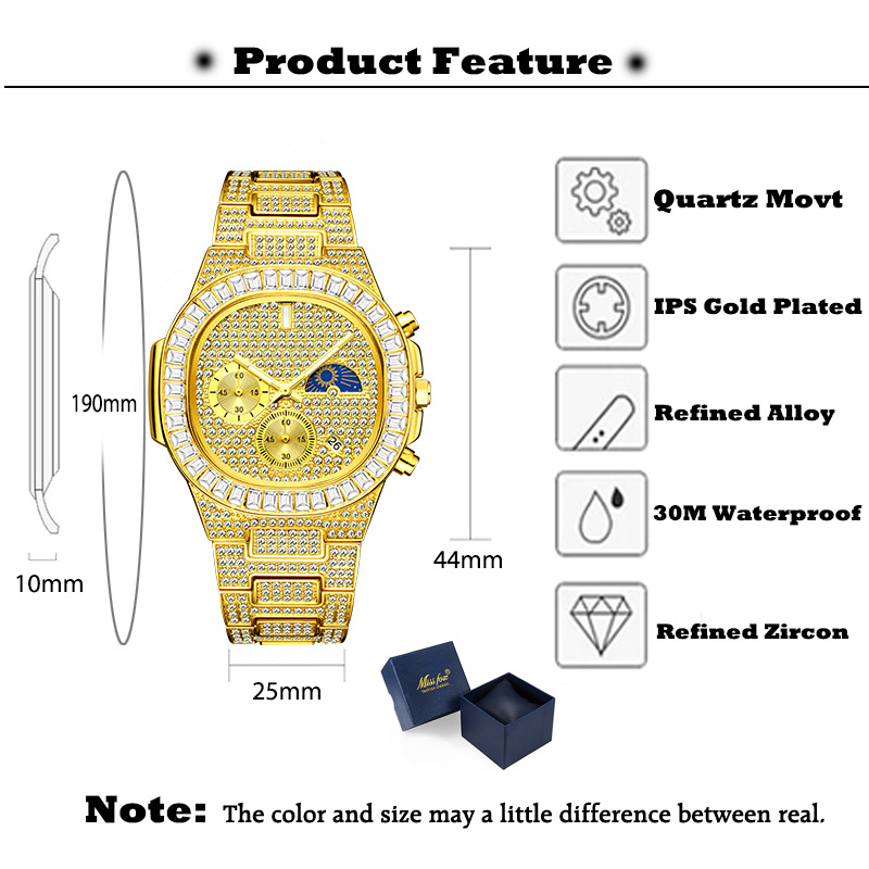 MISSFOX Luxury Gold Watches Me - Luxury Watch Iceberg recension och pris